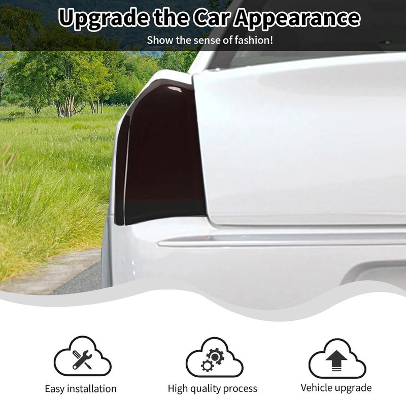 HTHE Tail Light Taillight Guard Cover Fit for Chrysler 300 300C 2015+, Rear Light Cover Exterior Accessories,Smoked Black - Image 2